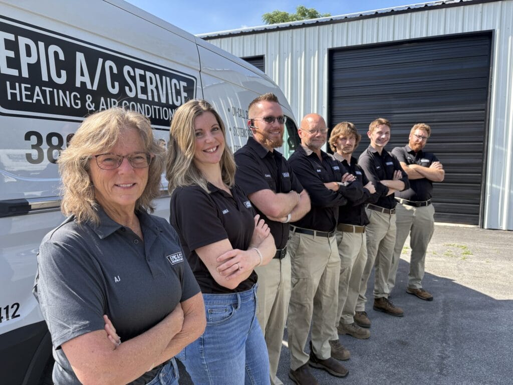 Team photo showing the staff of Epic AC Services